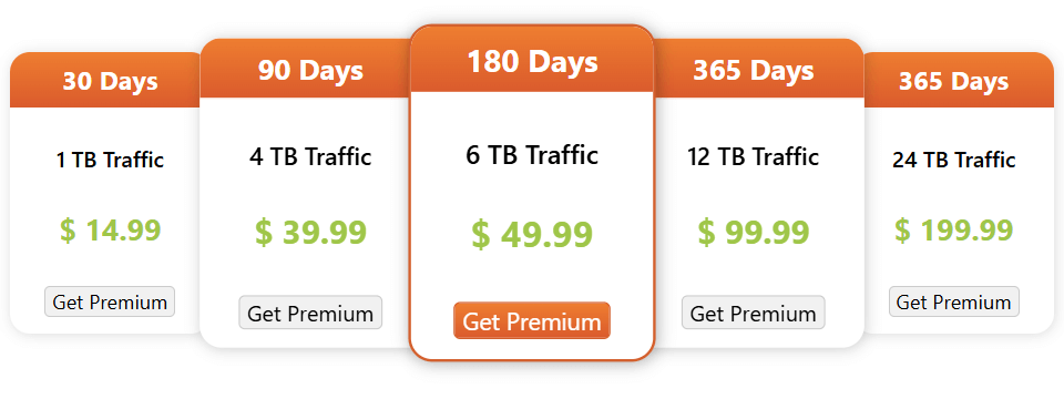 Rapidgators Premium Account Selection